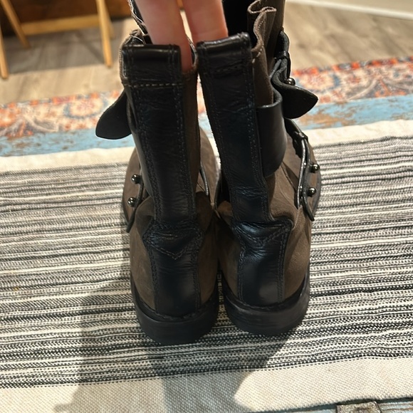 Rag & Bone Waxed Calfskin Suede Moto Boot Size 38 - Picture 3 of 5